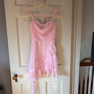 Princess Polly Pink Sopha Frill Mini Dress